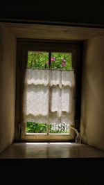 Close-up of window sill at home