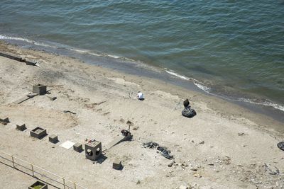 High angle view of beach