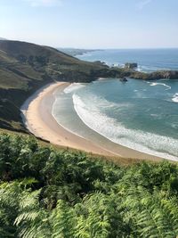 High angle view of beach against sky