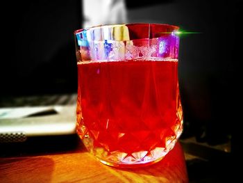 Close up of red wine