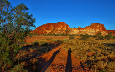 Scenic view of landscape against blue sky