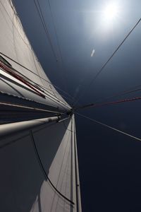 Low angle view of sailboat against sky