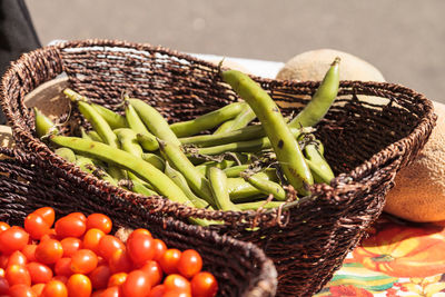 Close-up of vegetables in basket