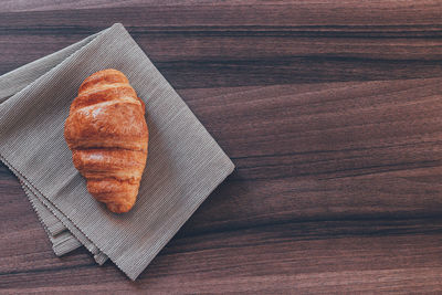 High angle view of bread on table
