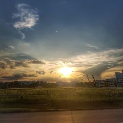 Sun shining through clouds
