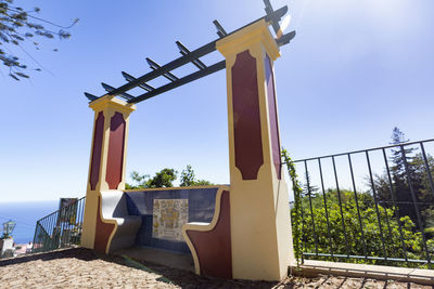 Low angle view of built structure against clear sky