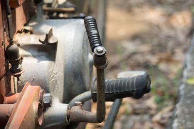 High angle view of machine part