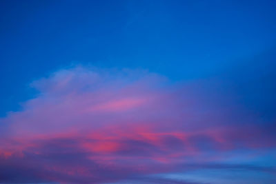 Low angle view of sky at sunset