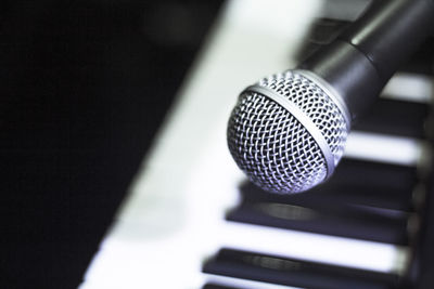 Close-up of microphone