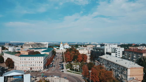 City landscape over the roofs