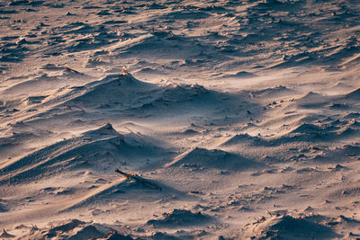 High angle view of snowcapped mountains