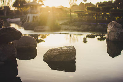 Reflection of built structures in water