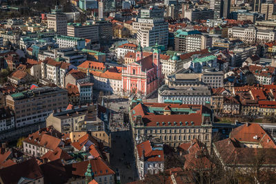 High angle view of cityscape