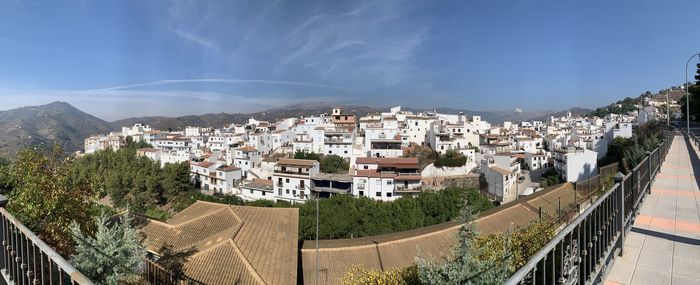 High angle view of townscape against sky