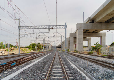 Railroad tracks against sky