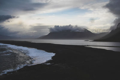 View of sea against cloudy sky