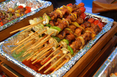 High angle view of food in container