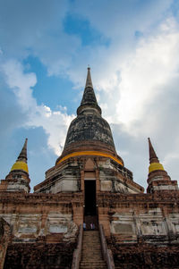 Facade of wat yai chai mongkhon against sky