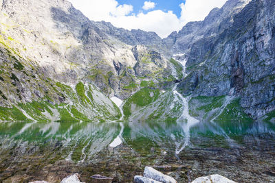 Black lake is a mountain lake on the polish side of mount rysy in the tatra mountains