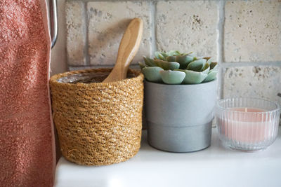 Close up of bathroom details