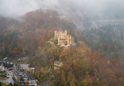 Hohenschwangau castle with autumn colors, fussen, germany