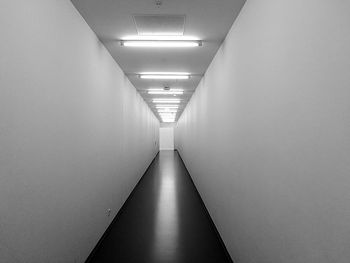 Empty illuminated corridor