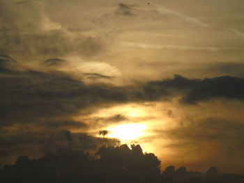 Low angle view of sky during sunset