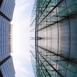Low angle view of modern building against sky
