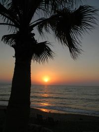 Scenic view of sea at sunset