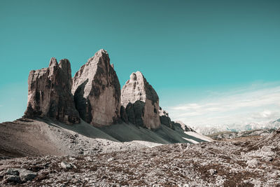 Panoramic view of the tre cime di lavaredo, dolomites