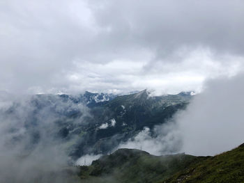 Scenic view of mountains against sky