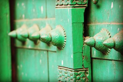 Close-up of rusty metal door