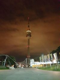 View of tower at night