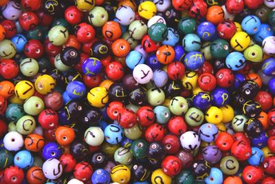 Full frame shot of colorful marbles