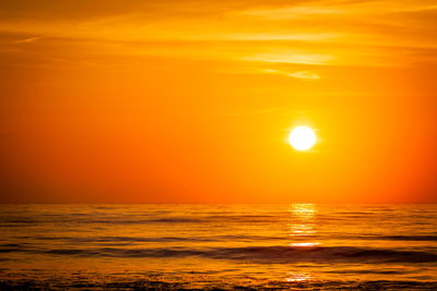 Scenic view of sea at sunset