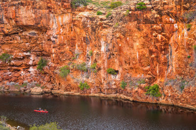 Rock formations in river