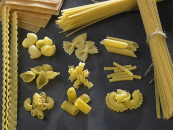 Various pasta on slate