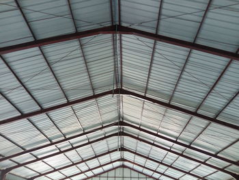 Low angle view of skylight in building