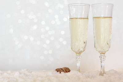 Close-up of wine glass on table