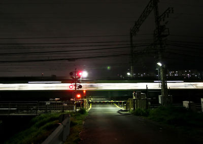 Illuminated street light at night