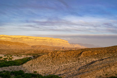 Scenic view of desert against sky