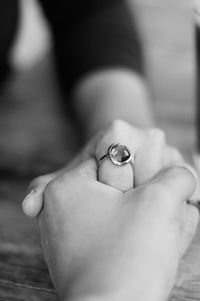 Close-up of mother and baby hands
