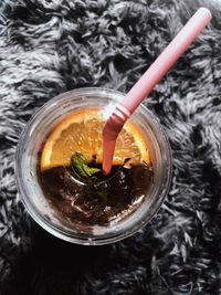 Close-up of drink on glass