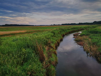 Scenic view of land against sky