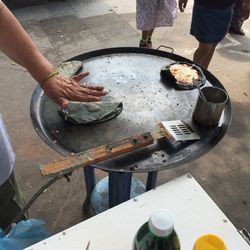 Low section of woman preparing food