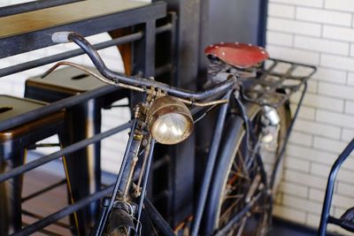 Close-up of bicycle wheel