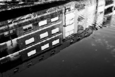 Reflection of built structure in water