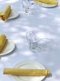 Close-up of drinking glass on table