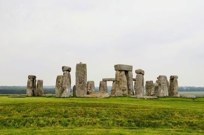 Old ruins on grassy field