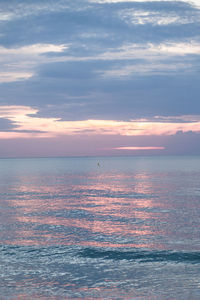 Scenic view of sea against dramatic sky